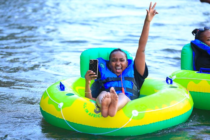 Tubing River Activity in Nile - Getting comfortable in the Tube Pro float